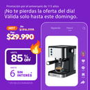 Cafetera Expresso Suono 1.5 L Acero Inoxidable 20 Bar Calentamiento de Tazas 1350W